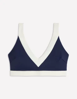 Boden Bikinis|Maillots De Bain-Haut de bikini Campania croisé dans le dos Bleu marine, colourblock ivoire