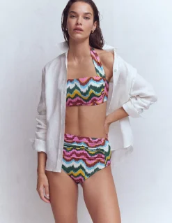 Boden Bikinis|Maillots De Bain-Haut de bikini froncé Kythira Vague zigzag multi