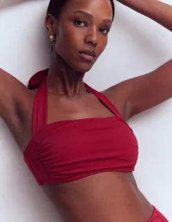 Boden Bikinis|Maillots De Bain-Haut de bikini froncé Kythira Rouge Mérida