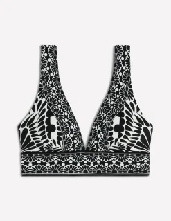 Boden Bikinis|Maillots De Bain-Haut de bikini Porto Noir, motif Geo Stamp