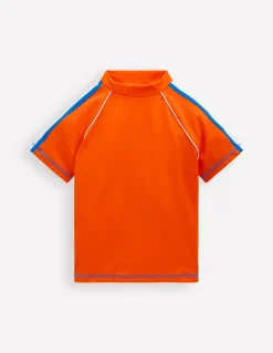 Boden Maillots & Tenues De Plage-Haut de plage à manches courtes Orange Vif
