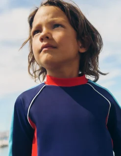 Boden Maillots & Tenues De Plage-Haut de plage colourblock avec protection solaire Bleu mazarine