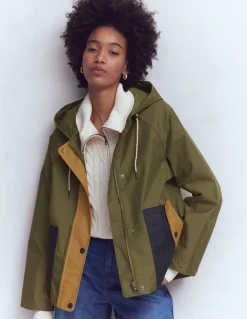 Boden Manteaux & Vestes-Imperméable léger Vert des bois, colourblock