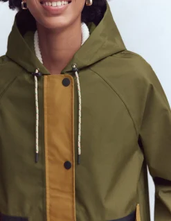 Boden Manteaux & Vestes-Imperméable léger Vert des bois, colourblock