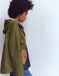 Boden Manteaux & Vestes-Imperméable léger Vert des bois, colourblock