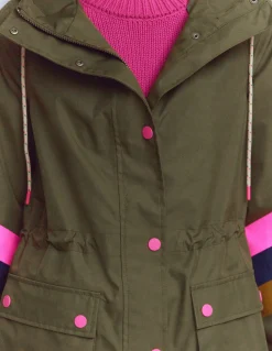 Boden Manteaux & Vestes-Imperméable long rayé Rayé vert des bois