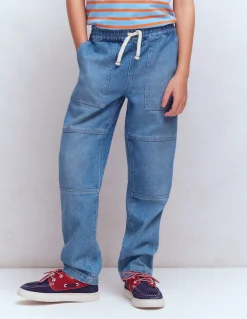 Boden Pantalons-Jean à genoux renforcés Bleu moyen délavé