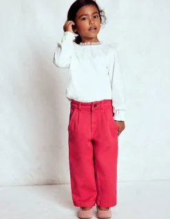 Boden Pantalons-Jean à plis Rose Framboise