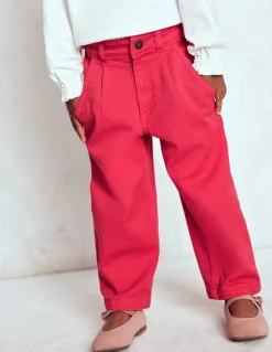 Boden Pantalons-Jean à plis Rose Framboise