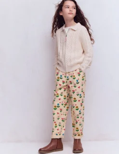 Boden Pantalons|Ensembles Assortis-Jean à plis Motif Sunflower Garden ivoire