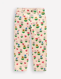 Boden Pantalons|Ensembles Assortis-Jean à plis Motif Sunflower Garden ivoire