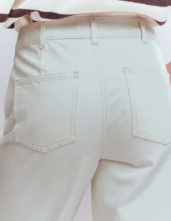 Boden Tenues De Travail|Jeans-Jean droit à boutons apparents Écru