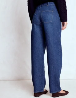 Boden Tenues De Travail|Pantalons-Jean droit à boutons apparents Indigo