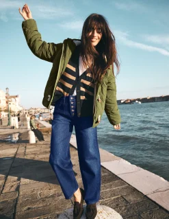 Boden Tenues De Travail|Pantalons-Jean droit à boutons apparents Indigo