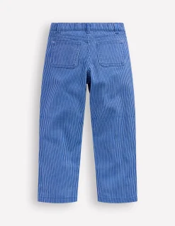 Boden Pantalons-Jean droit à poches plaquées Rayé style coutil bleu et ivoire