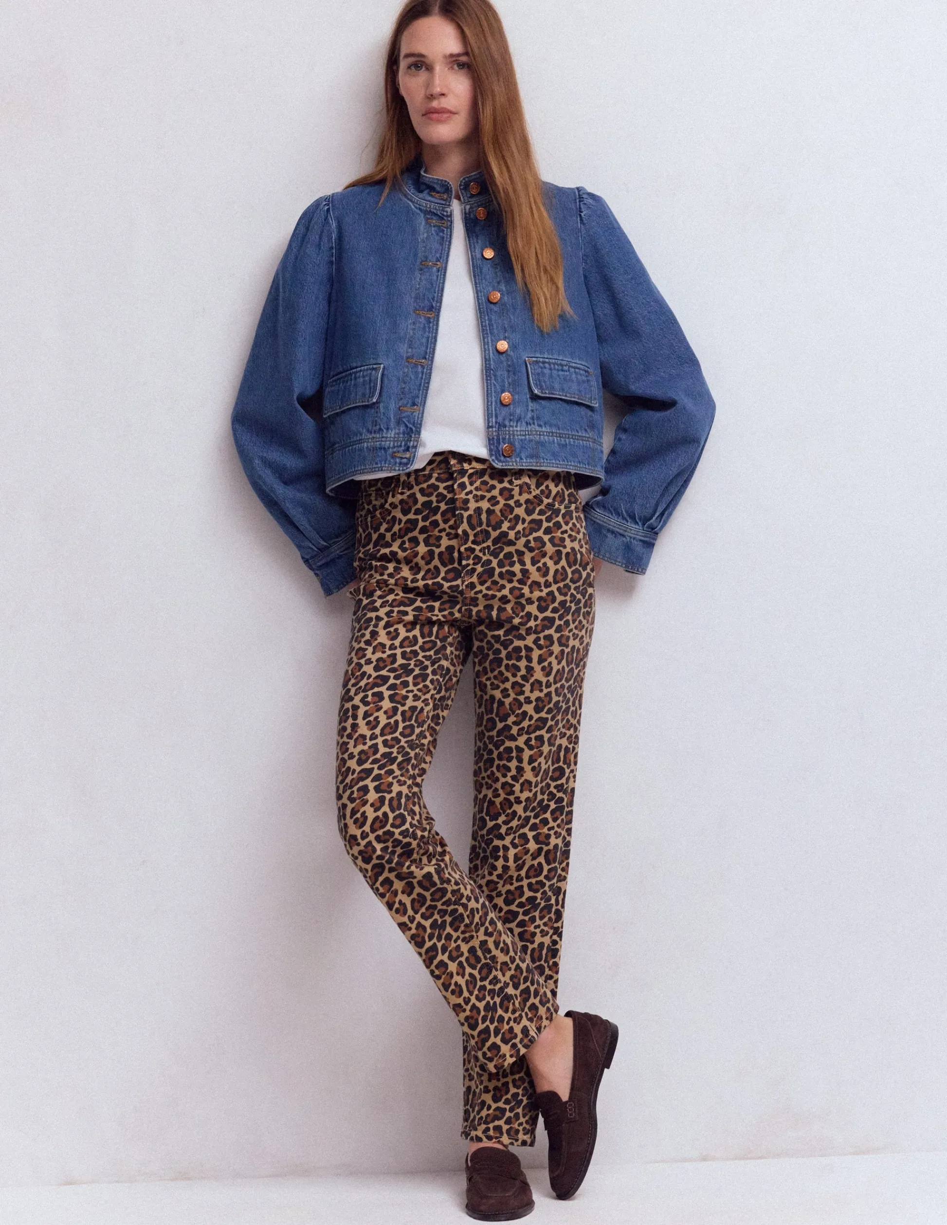 Boden Jeans|Pantalons-Jean droit à taille haute Imprimé Animal