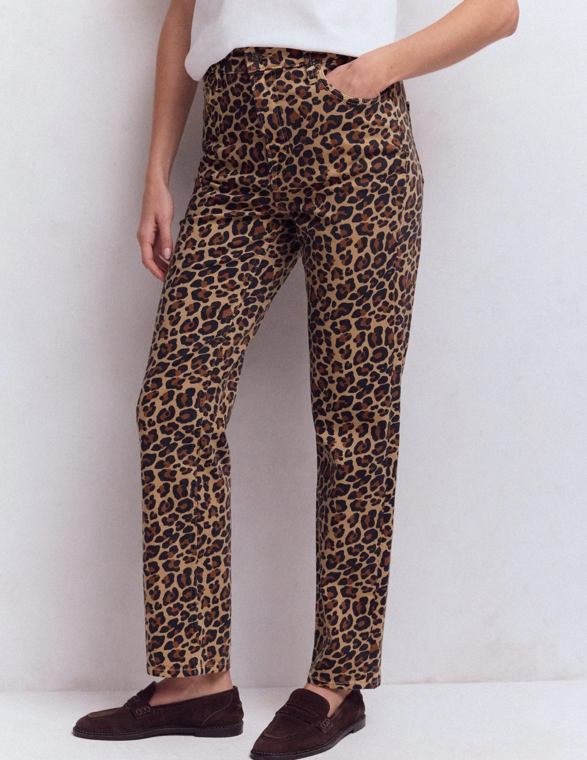 Boden Jeans|Pantalons-Jean droit à taille haute Imprimé Animal