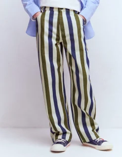 Boden Pantalons|Ensembles Assortis-Jean droit décontracté Bleu connecté et mousse hivernale