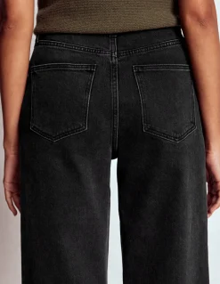 Boden Jeans|Pantalons-Jean droit taille à mi-haute Noir délavé