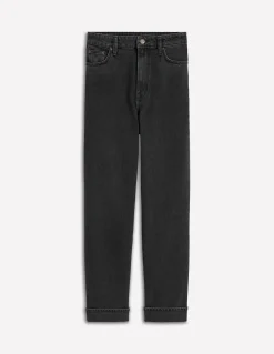 Boden Jeans|Pantalons-Jean droit taille à mi-haute Noir délavé