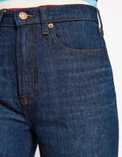 Boden Jeans|Pantalons-Jean droit taille haute Indigo Délavé