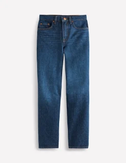 Boden Jeans|Pantalons-Jean droit taille haute Indigo Délavé