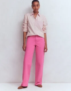 Boden Jeans|Pantalons-Jean droit taille haute Rose vif