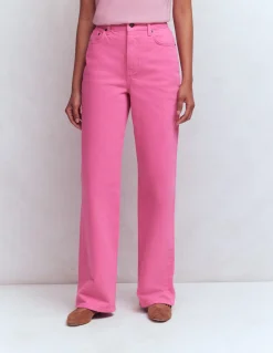 Boden Jeans|Pantalons-Jean droit taille haute Rose vif