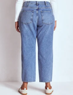 Boden Jeans|Pantalons-Jean droit taille haute Blanc/Cerf