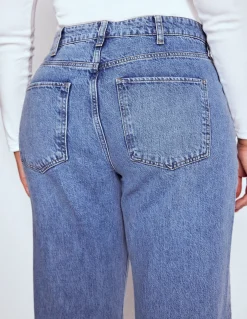 Boden Jeans|Pantalons-Jean droit taille haute Blanc/Cerf