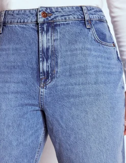 Boden Jeans|Pantalons-Jean droit taille haute Blanc/Cerf