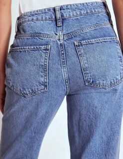 Boden Jeans|Pantalons-Jean droit taille haute Blanc/Cerf