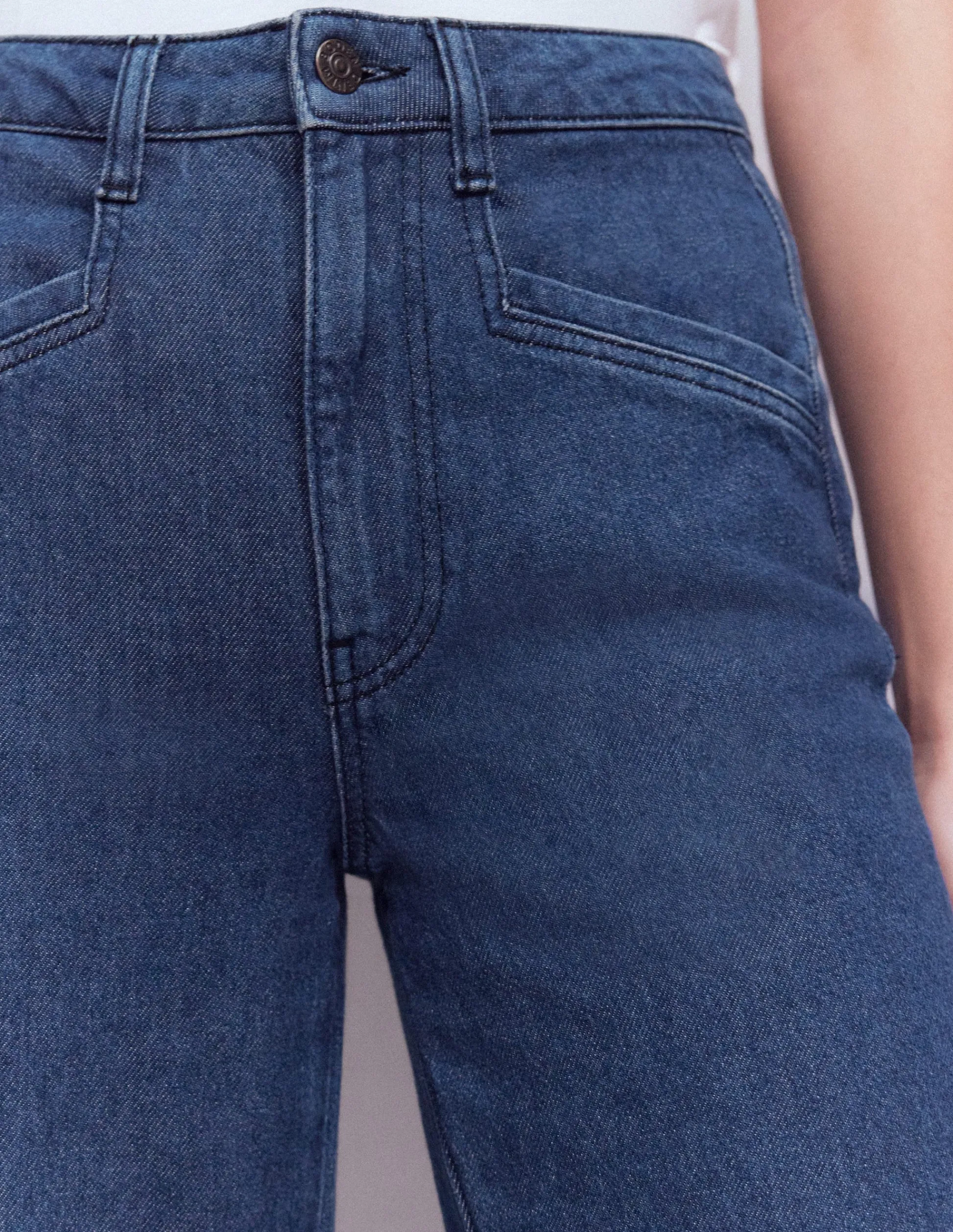 Boden Jeans|Pantalons-Jean large à poches passepoilées Vintage moyen