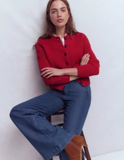 Boden Jeans|Pantalons-Jean large à poches passepoilées Vintage moyen