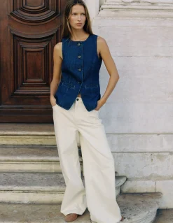 Boden Jeans|Pantalons-Jean large décontracté Écru