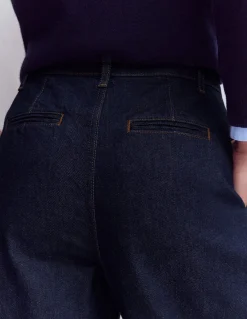Boden Jeans|Pantalons-Jean large plissé Indigo Délavé