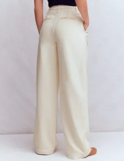 Boden Tenues De Travail|Jeans-Jean large plissé Écru