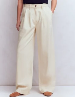 Boden Tenues De Travail|Jeans-Jean large plissé Écru