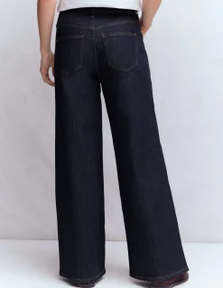 Boden Tenues De Travail|Jeans-Jean large taille haute Indigo Délavé