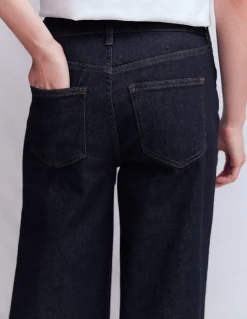 Boden Tenues De Travail|Jeans-Jean large taille haute Indigo Délavé