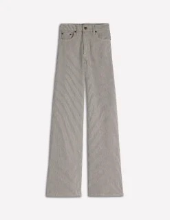 Boden Jeans|Pantalons-Jean large taille haute Rayé bleu