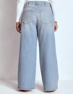 Boden Jeans|Pantalons-Jean large taille haute Blanc/Cerf