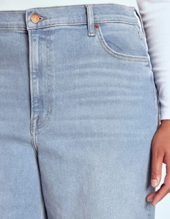 Boden Jeans|Pantalons-Jean large taille haute Blanc/Cerf