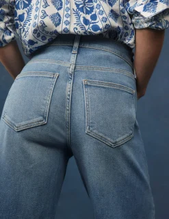 Boden Jeans|Pantalons-Jean large taille haute Blanc/Cerf