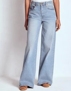 Boden Jeans|Pantalons-Jean large taille haute Blanc/Cerf