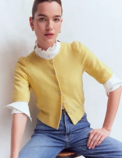 Boden Cachemire|Pulls & Gilets-Joli cardigan court Jaune grès
