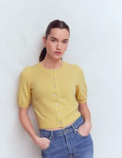 Boden Cachemire|Pulls & Gilets-Joli cardigan court Jaune grès