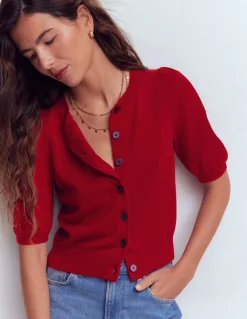 Boden Cachemire|Tenues De Travail-Joli cardigan court Rouge cendre