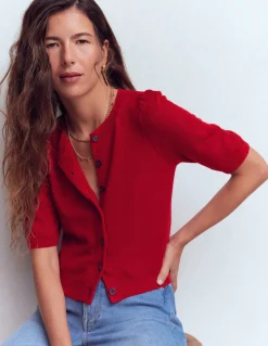 Boden Cachemire|Tenues De Travail-Joli cardigan court Rouge cendre