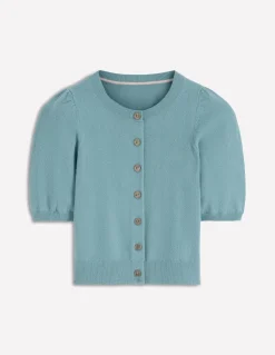 Boden Cachemire|Pulls & Gilets-Joli cardigan court Bleu brumeux